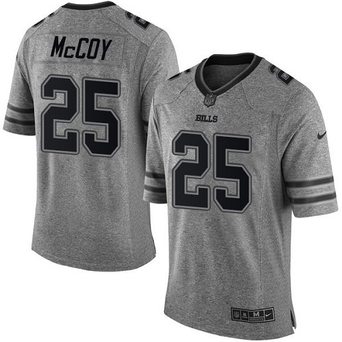 Men's Elite LeSean McCoy Nike Jersey Gray - #25 Gridiron NFL Buffalo Bills